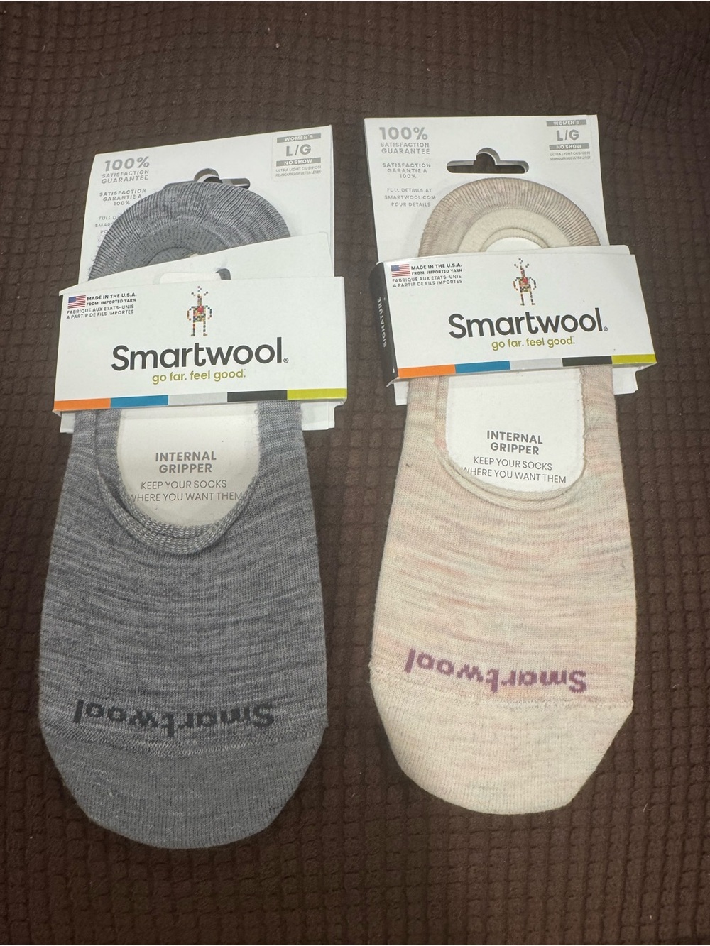 Smartwool women's No-Show Socks — Gray & Cream Heather
